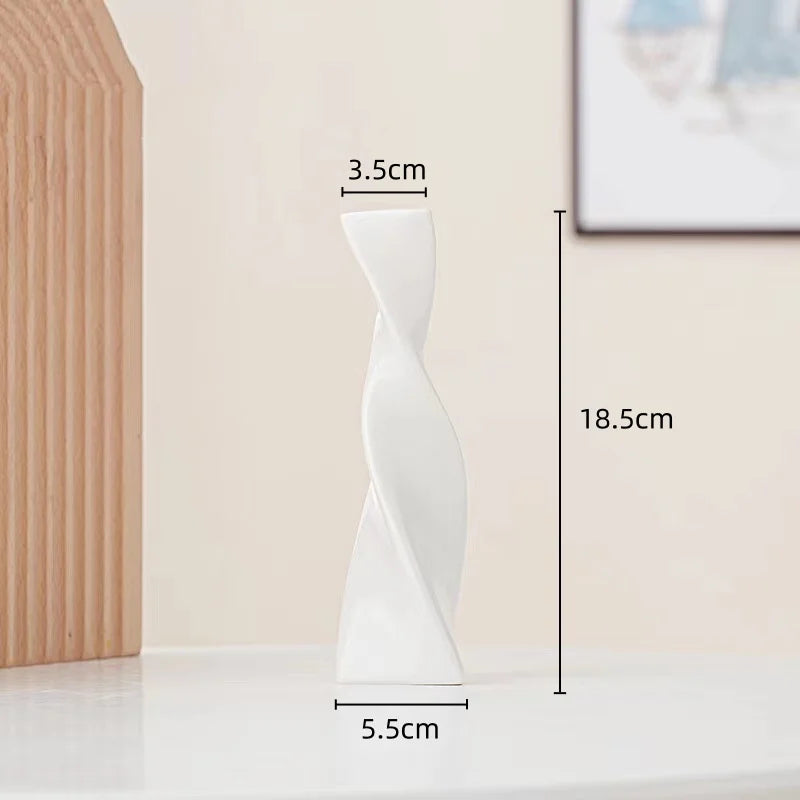 Afralia™ Torsion Ceramic Vase | Geometric Abstract Decor | Home Decoration Pieces