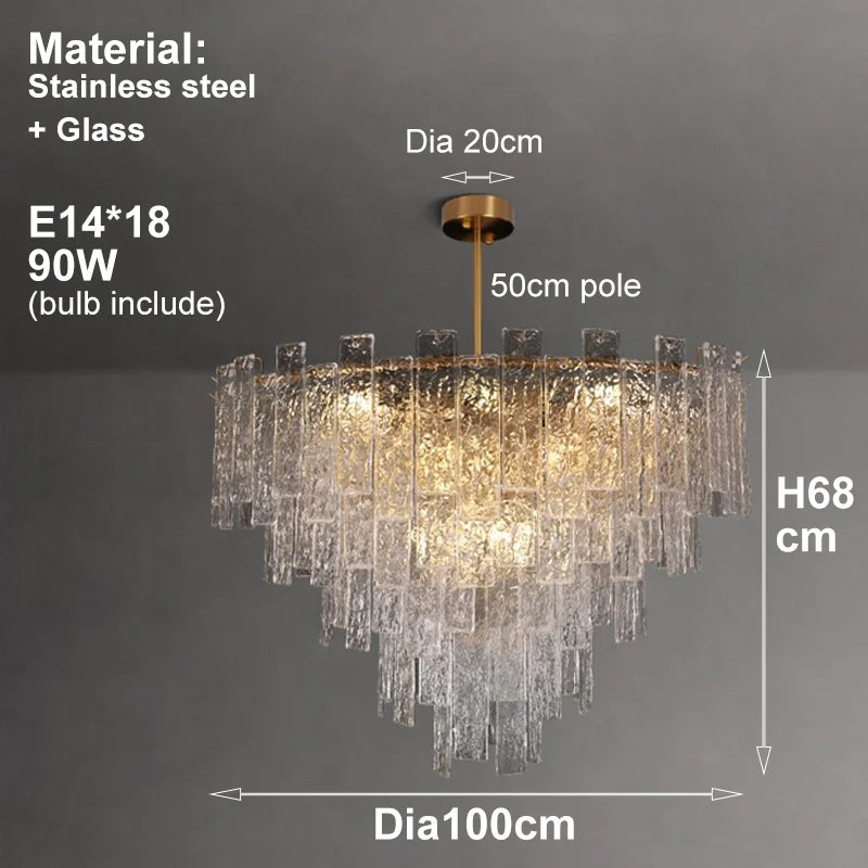 Afralia™ Glass ZY0514 Chandelier LED Lighting for Dining and Kitchen Island
