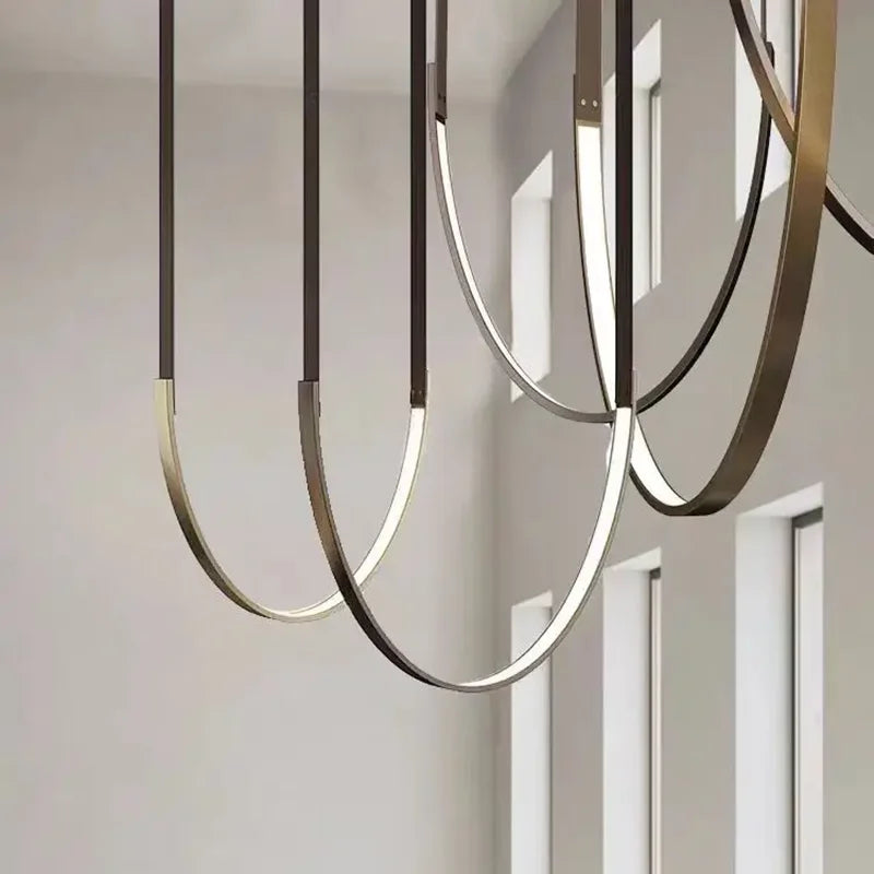 Afralia™ Nordic Leather Chandelier LED Pendant Light for Home and Restaurant