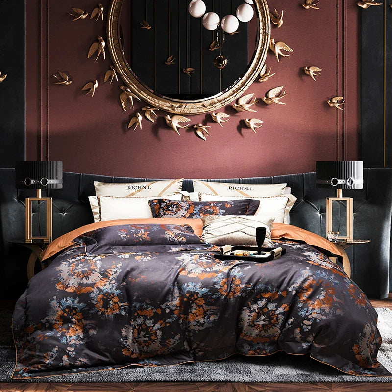 Afralia™ 1500TC Jacquard Egyptian Cotton Bedding Set for Queen King Linens