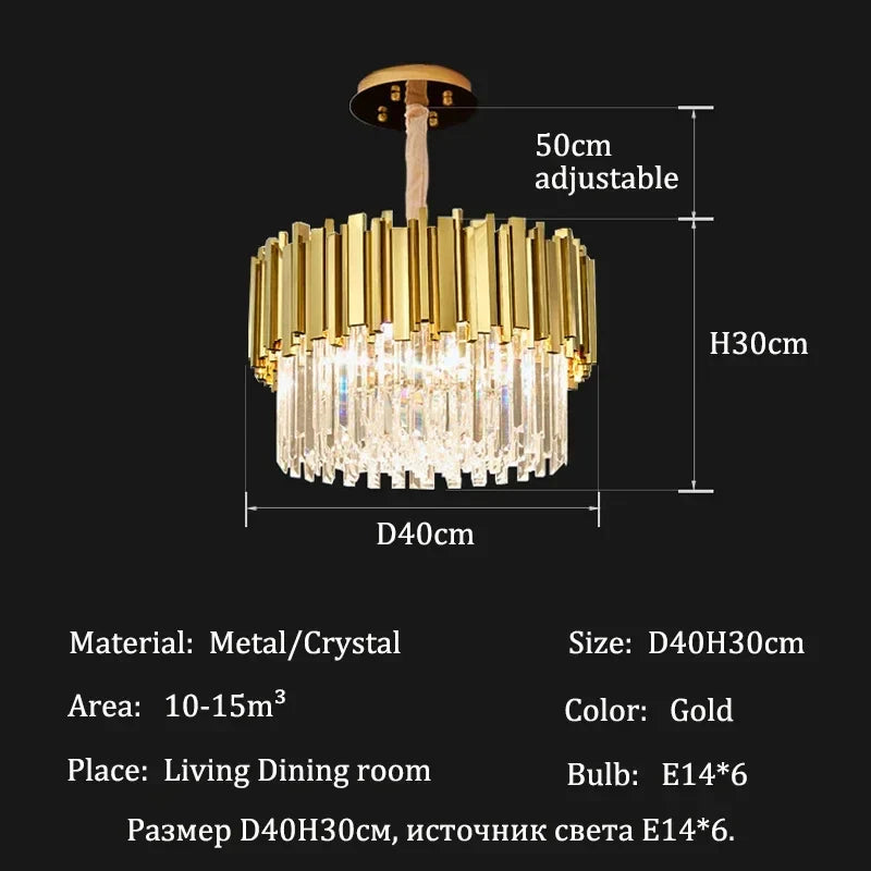 Afralia™ Gold Crystal Chandeliers for Luxurious Home, Hotel, and Dining Decor