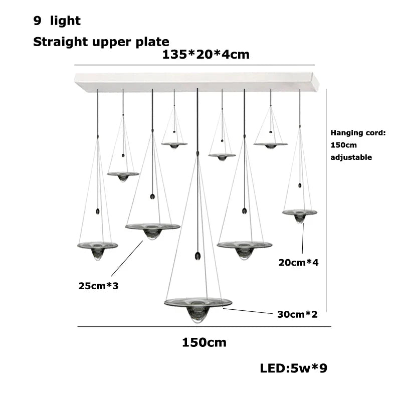 Afralia™ Clear Glass Disk LED Pendant Light - Modern Luxury Restaurant Ceiling Fixture