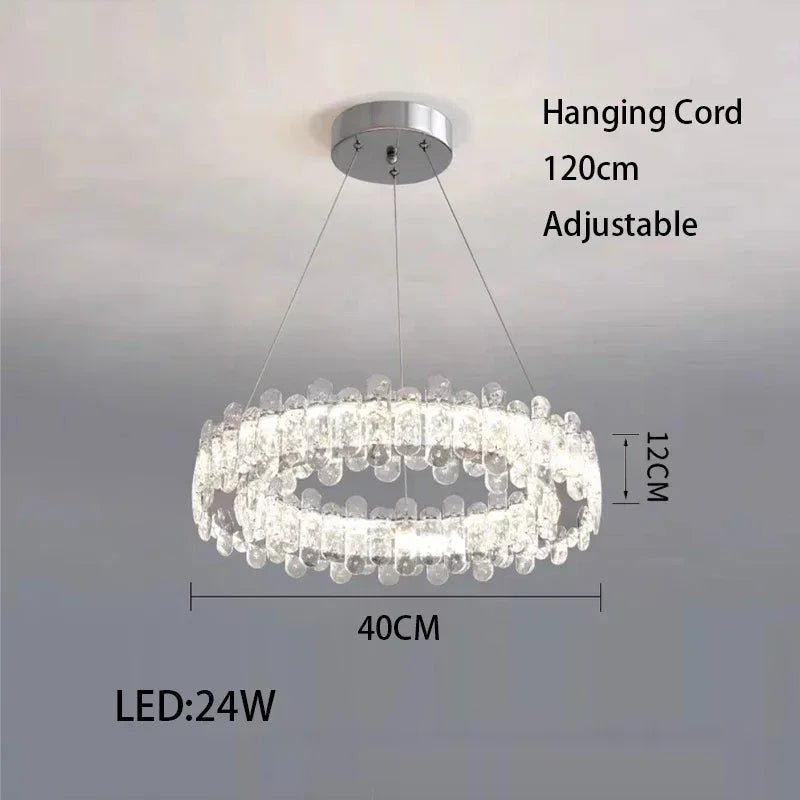 Afralia™ Crystal LED Ceiling Chandelier Rings for Home Decor & Living Room