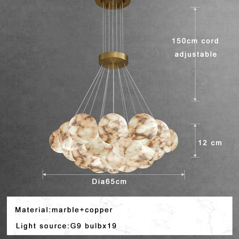 Afralia™ Marble Vains Ceiling Pendant Lights Luxe Home Decor Villa Duplex Lighting