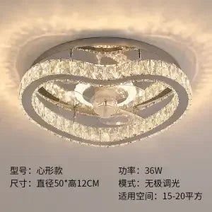 Afralia™ Crystal LED Ceiling Fan Remote Control Modern Bedroom Light Fixtures