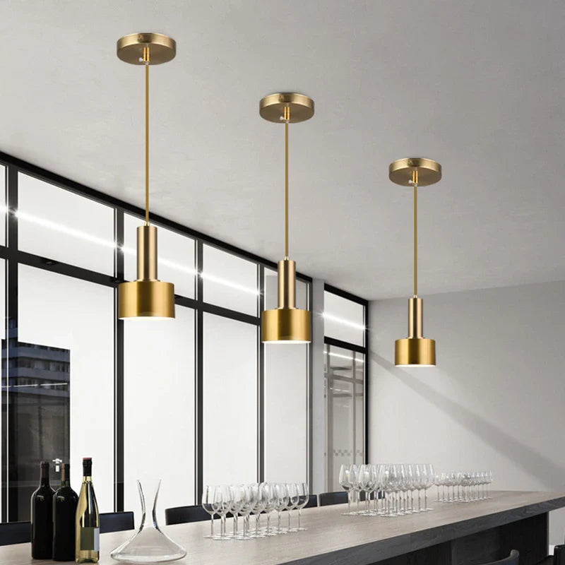 Afralia™ Nordic Golden Single-head Pendant Light for Bedroom, Restaurant, and Bar