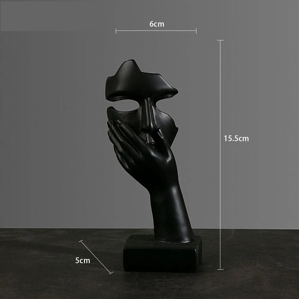 Afralia™ Resin Abstract Mask Statues Mini Figurines for Home Office Decor