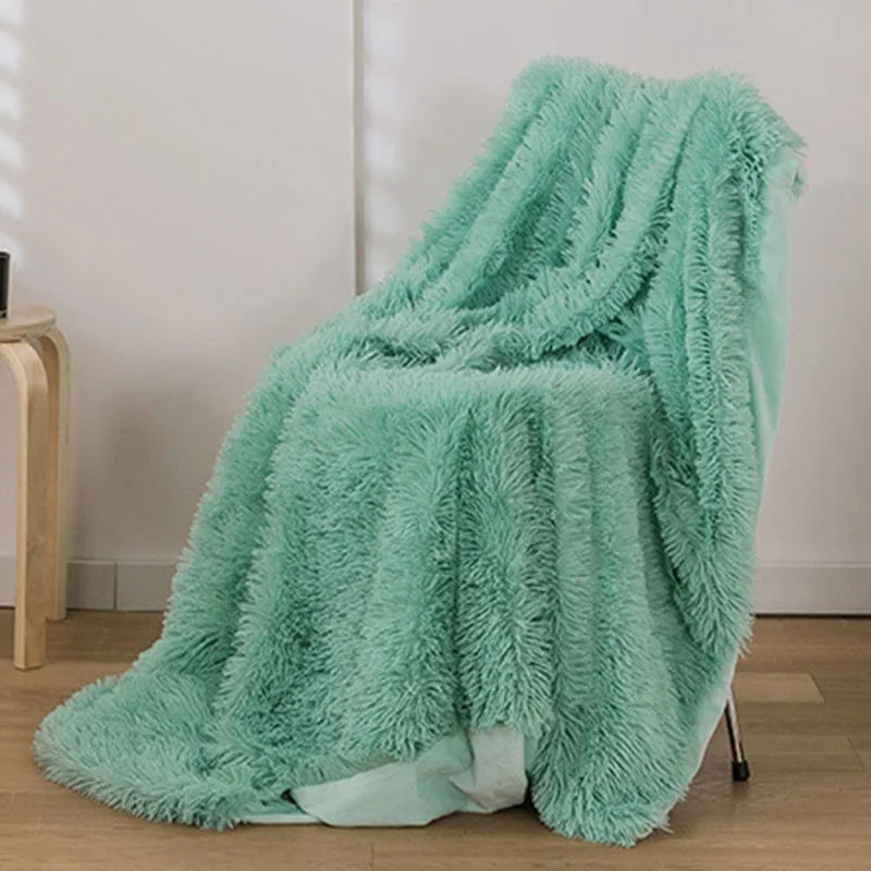 Afralia™ Peacock Velvet Plush Blanket: Soft & Cozy Sofa Cover, Simple Fluffy Bedroom Throw