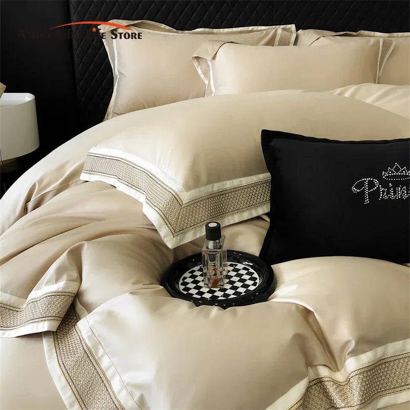 Afralia™ 1000TC Luxury Embroidery Bedding Set - Full/Queen/King 4Pcs