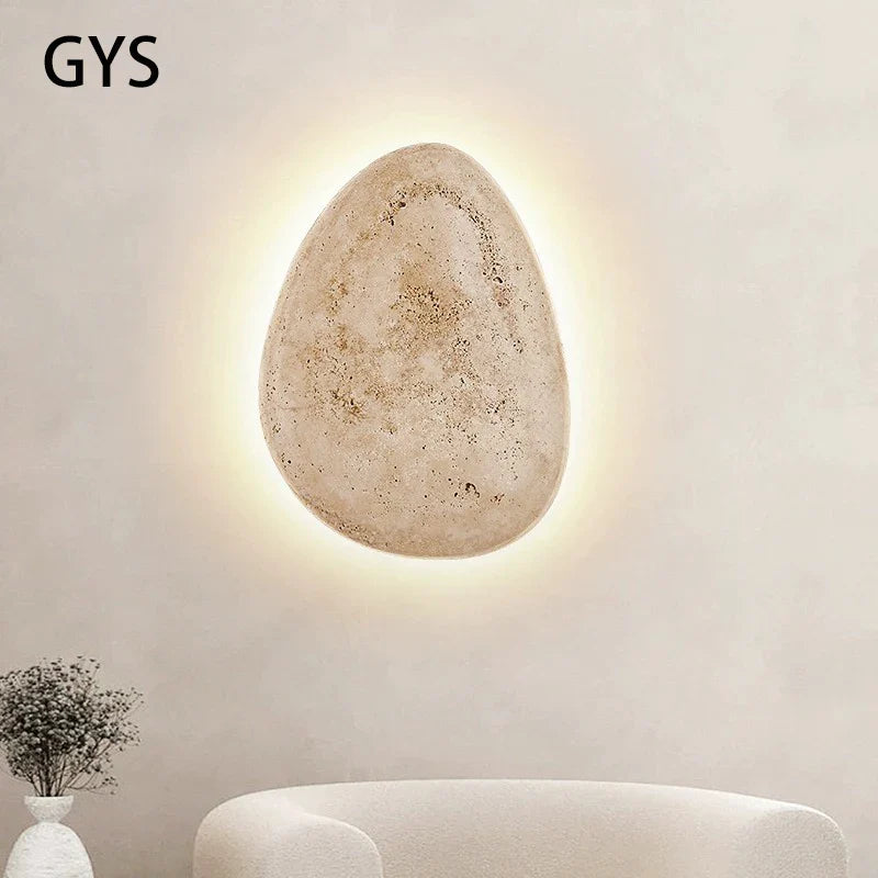 Afralia™ Yellow Cave Stone Pebble Wall Lamp: Warm Lighting for Bedroom and Living Room