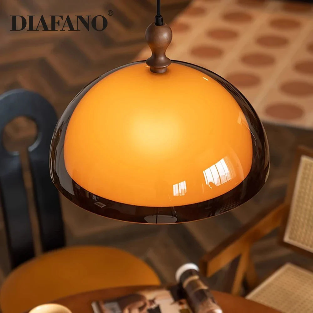 Afralia™ Orange Mushroom Chandelier Pendant Light: Vintage Nordic LED Hanging Lamp