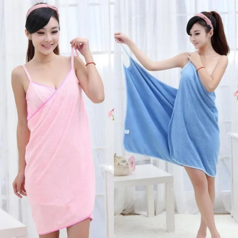 Afralia™ Microfiber Ladies Bath Towel Nightgown for Fast Drying and Soft Absorbent Spa Experience