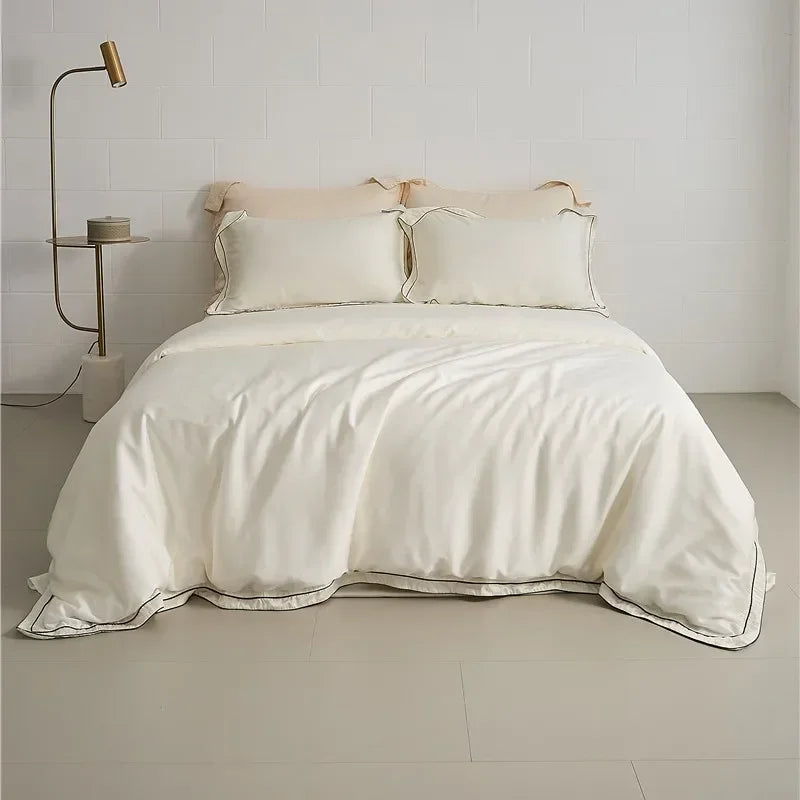 Luxury Afralia™ Cotton Bedding Set in Solid Color - Twin to King Sizes