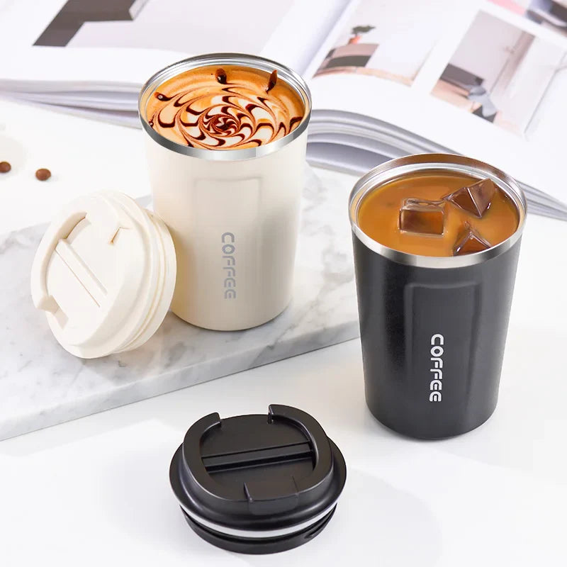 Afralia™ Stainless Steel Vacuum Flask Coffee Cup - Leak-Proof Thermal Mug