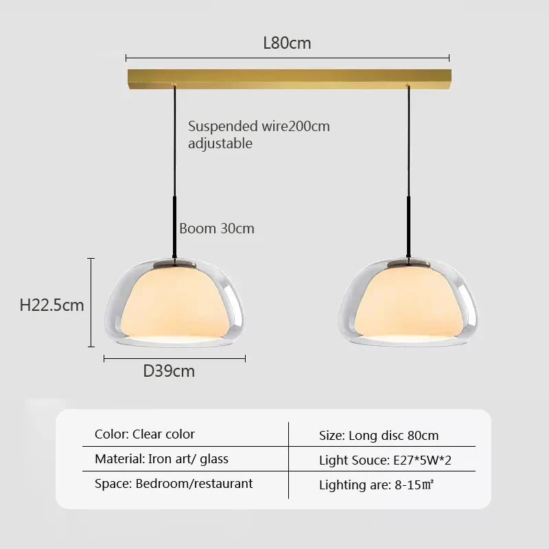 Afralia™ Nordic Glass Pendant Lights: Modern Jelly Shape for Living Room, Bedroom, Kitchen
