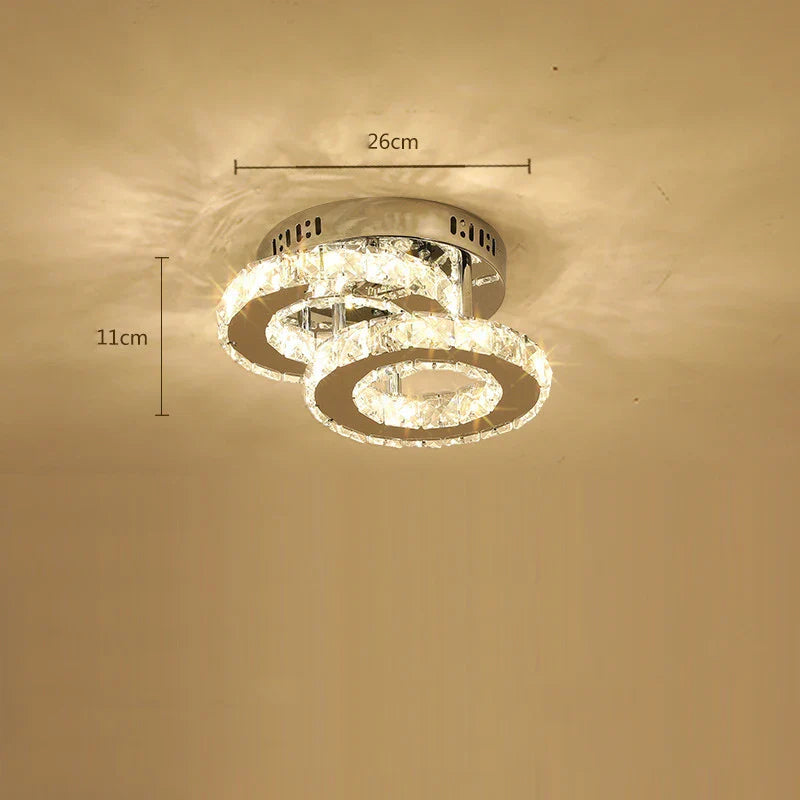 Afralia™ Crystal LED Ceiling Lamps Modern Chandeliers for Home Room Decor