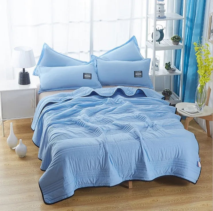 Afralia™ Summer Cool Thin Quilt: Single Double Bed Sofa, Solid Color Air Conditioning Blanket