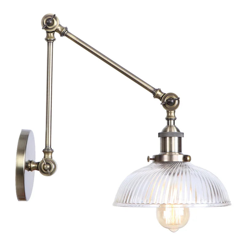 Afralia™ Vintage Loft Glass Swing Arm Wall Lamps