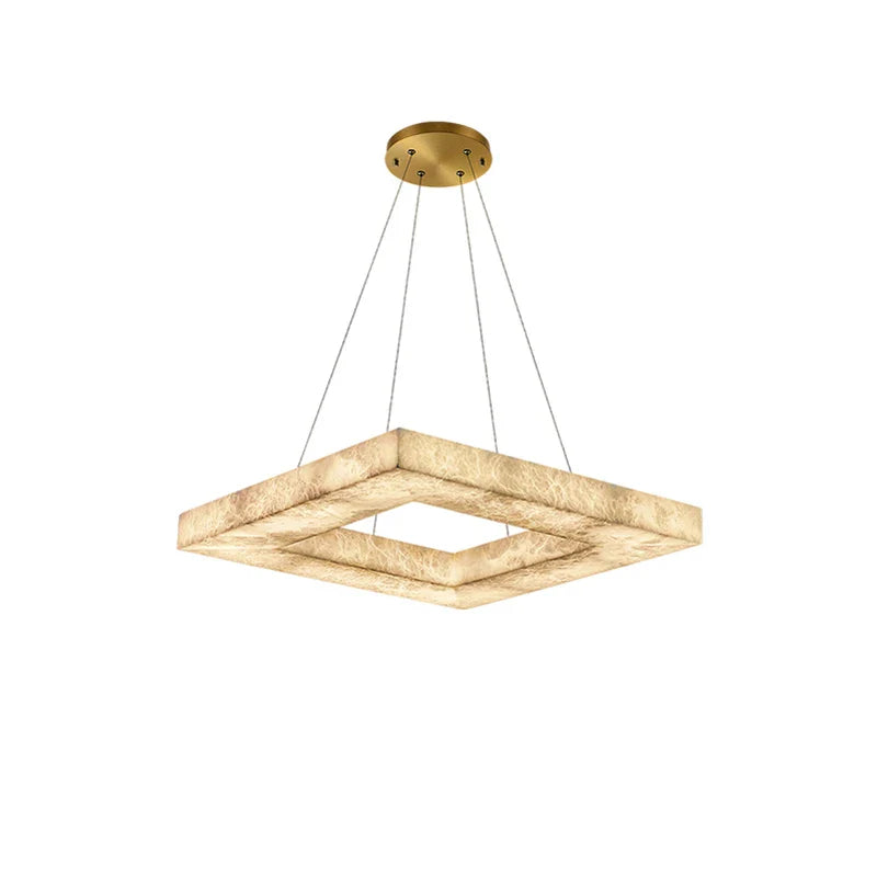 Afralia™ Dimmable LED Chandelier Pendant Light in Gold Chrome & Alabaster