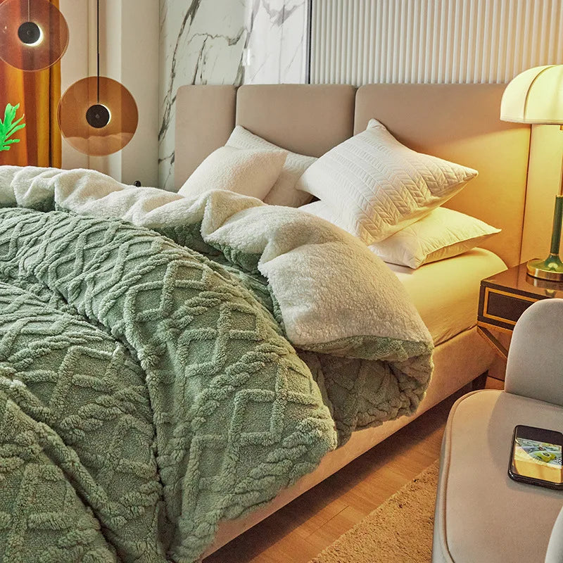 Afralia™ Dual Use Cashmere Duvet Cover: Winter Warm Plush Blanket with Double-sided Fleece