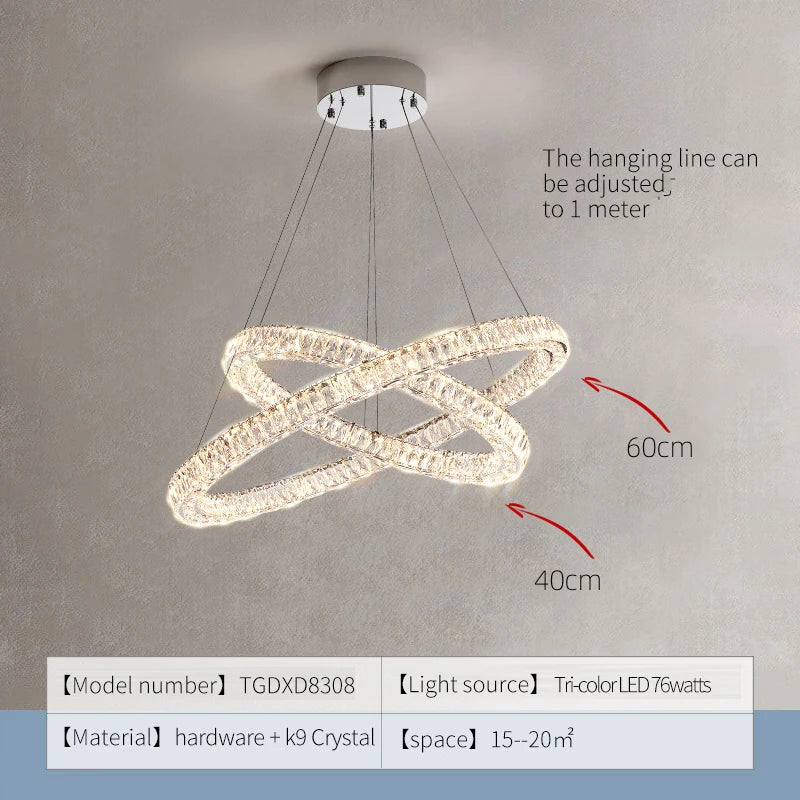 Afralia™ Crystal Chandelier Ring - Elegant Light Luxury for Living Room, Dining Room & Bedroom