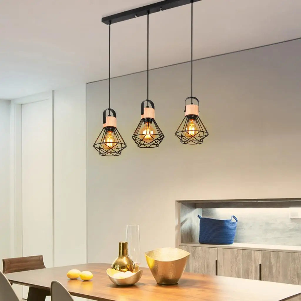 Afralia™ Modern Wood Pendant Light Fixture for Living Dining Kitchen Bedroom