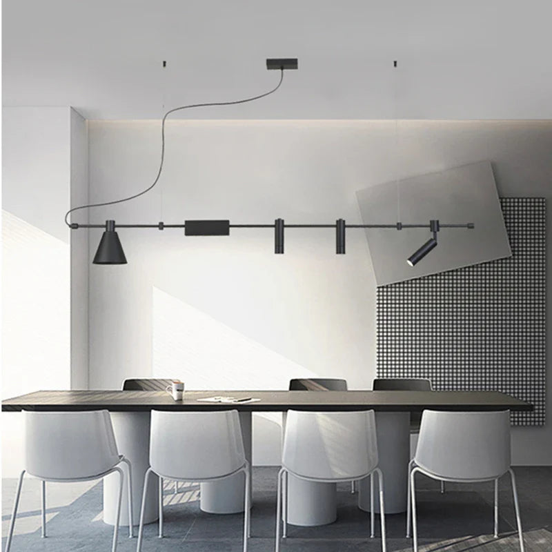 Afralia™ Nordic Black Chandelier: Modern LED Pendant Light for Dining Room, Kitchen, Living Room