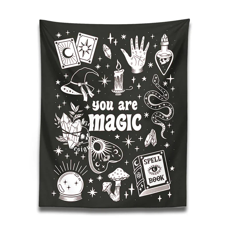 Afralia™ Magic Witchy Decor Tapestry: Tarot Snake Mushroom Aesthetic for Home & Living Room