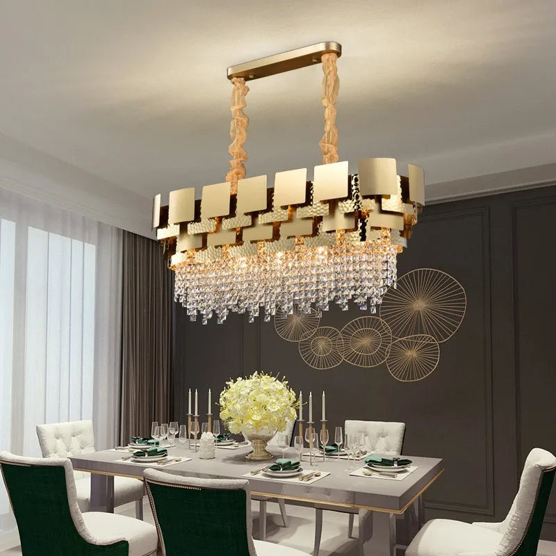 Afralia™ Copper K9 Crystal Chandelier: Luxury Minimalist Lighting for Living Room, Dining Room, Bedroom
