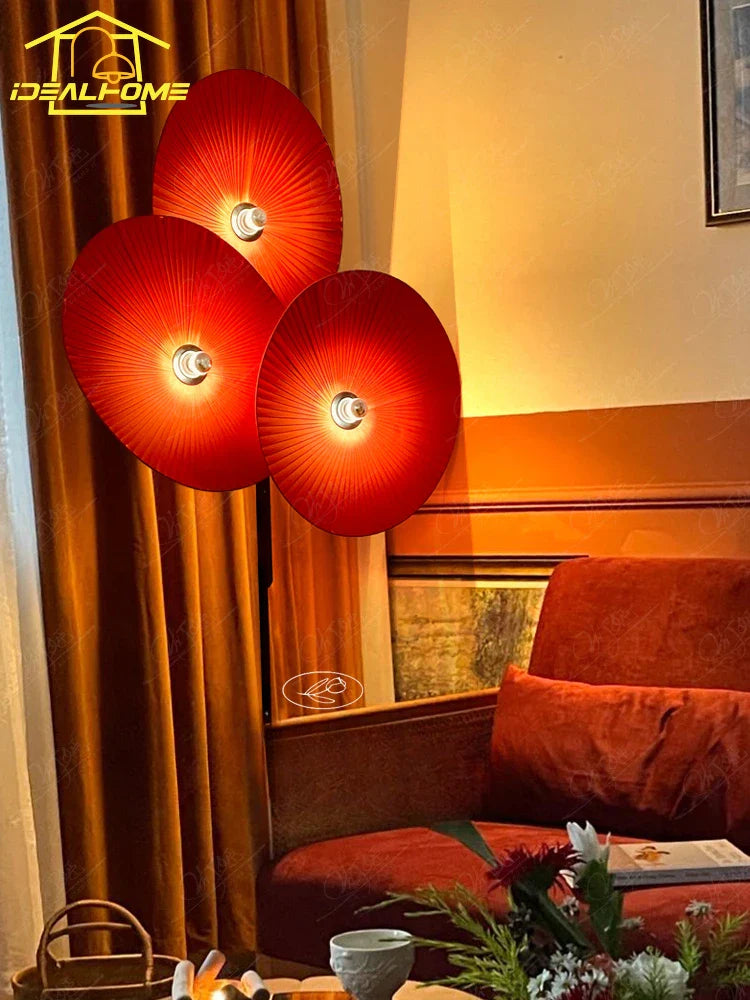 Afralia™ Wabi-sabi Fan Floor Lamp LED E27 Fabric Art Decorative Standing Light