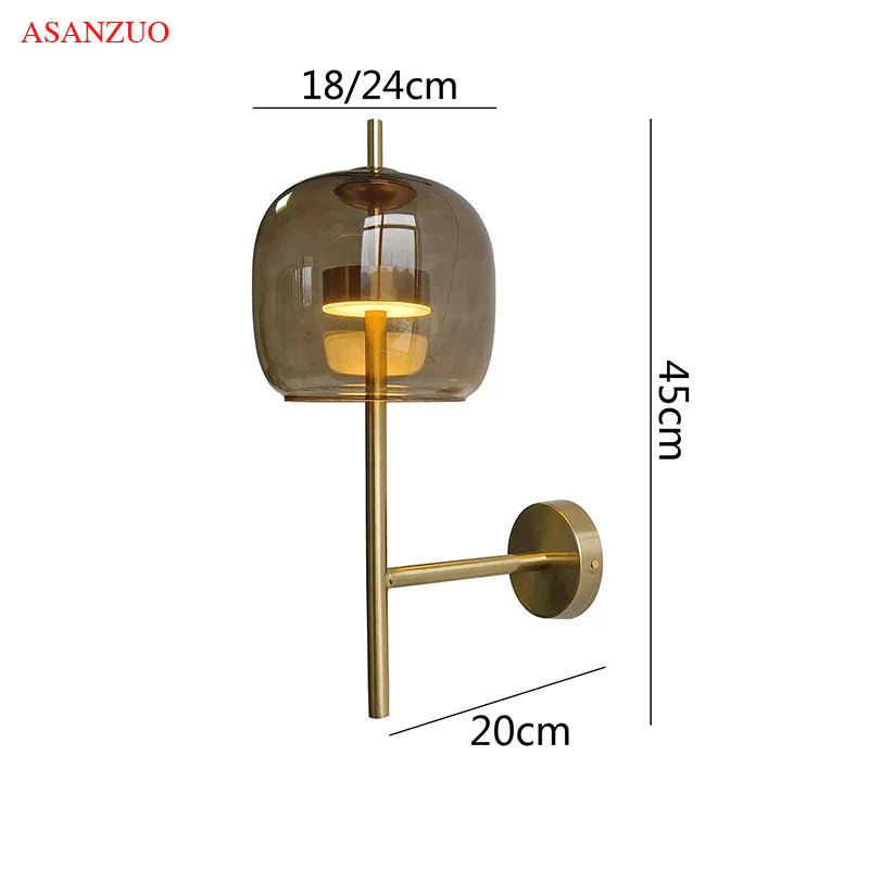 Afralia™ Luxury Glass Wall Lamp for Bedroom Living Room Decor Lighting