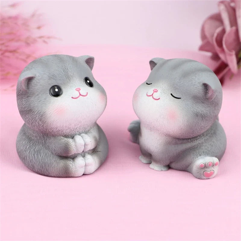 Afralia™ Mini Cat Figurines: Cute Resin Cat Dolls, Perfect Home Decor & Birthday Gifts