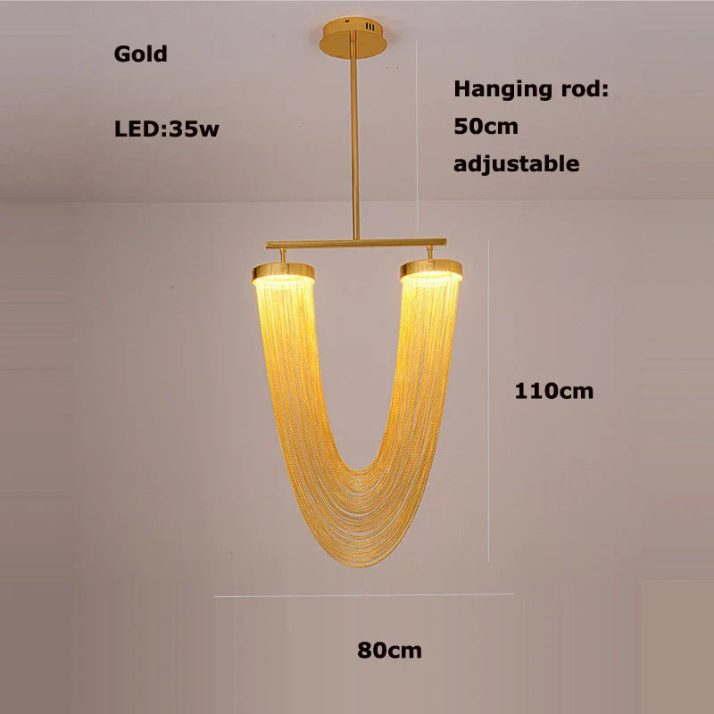 Afralia™ LED Aluminum Ceiling Chandelier Lighting Hanging Lamps for Foyer