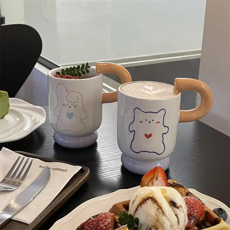 Afralia™ Ceramic Mug Cute Animal Coffee Tea Cup Drinkware Gift