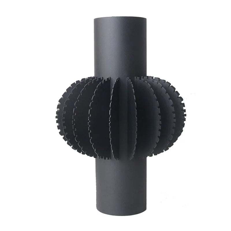 Afralia™ Geometric Serrated Metal Flower Vase – Abstract Cylinder Home Decor