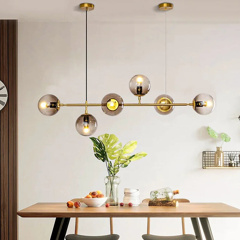 Afralia™ Nordic Glass Ball Pendant Lights - Modern Lustre Fixtures for Dining and Living Rooms