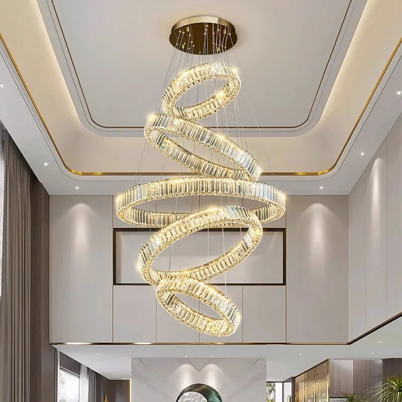 Afralia™ Crystal Chandelier Pendant Light for Living Room, Staircase, and Ceiling - Luxury Indoor Lighting