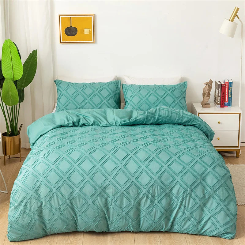 Afralia™ Geometric Cut Flowers Bedding Set: Queen King Size Duvet Cover Pillowcases