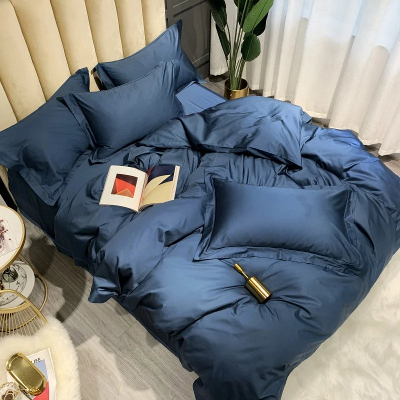 Afralia™ Luxury 1000TC Egyptian Cotton Bedding Set in Soft Silky Solid Color