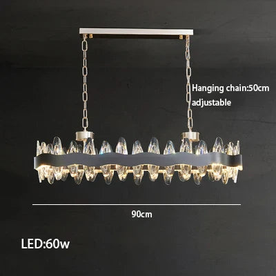 Afralia™ Crystal Luxury LED Pendant Light for Kitchen Island, Dining Table, and Living Room