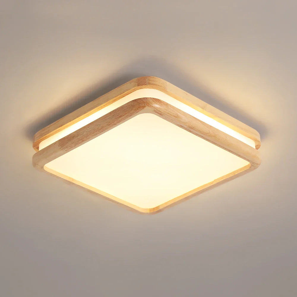 Afralia™ Modern Wooden LED Ceiling Lamp Minimalist Chandelier Pendant Light for Aisle, Bedroom, Corridor