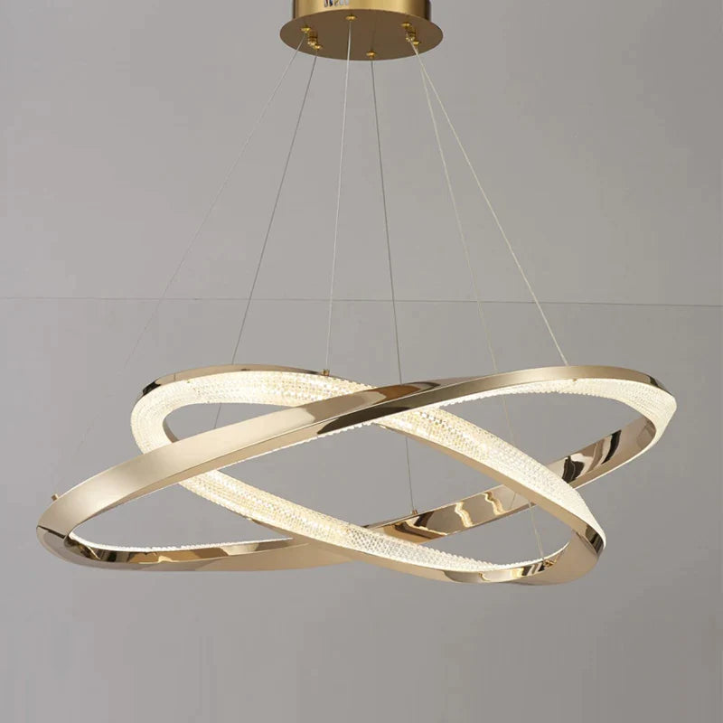 Afralia™ Minimalist Circular Chandelier for Luxury Living Room, Bedroom, and Restaurant