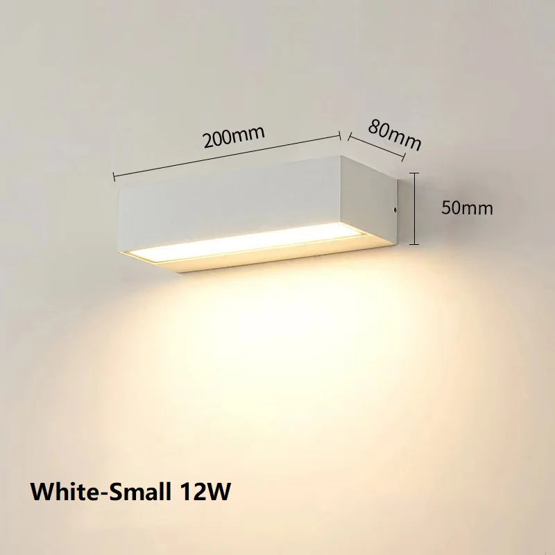 Afralia™ Outdoor Waterproof LED Wall Lights for Balcony Patio Garden Porch, Aluminum, 12W 18W 30W