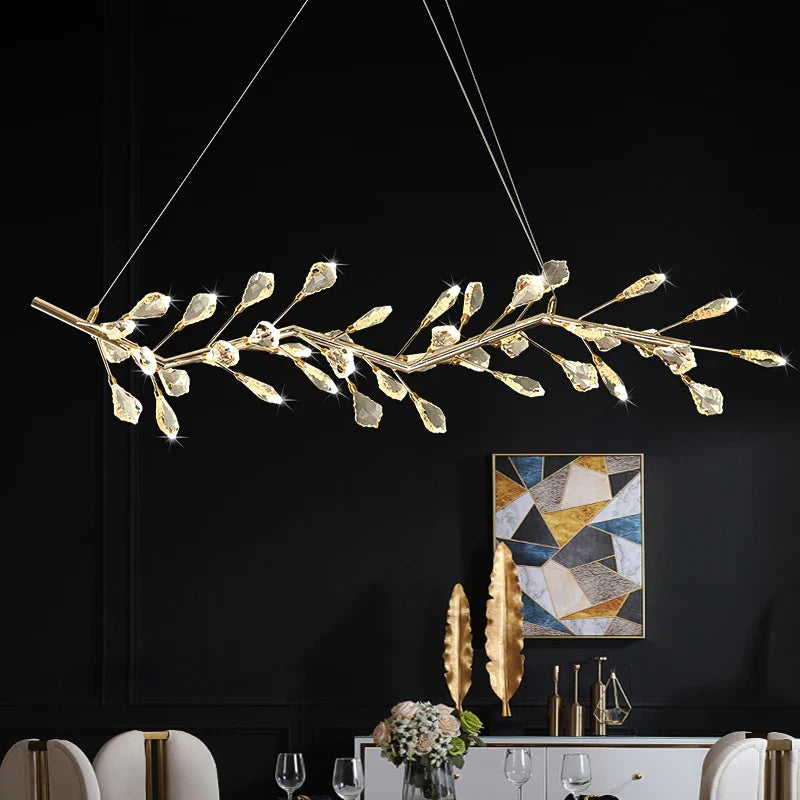 Afralia™ LED Crystal Pendant Ceiling Lamps for Dining Living Room Bedroom Bar Indoor Decor