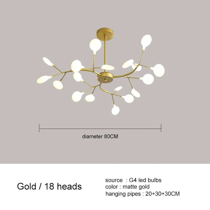 Afralia™ Modern Luxury Firefly Chandelier | Black Pendant Light for Living Room, Restaurant, Bedroom