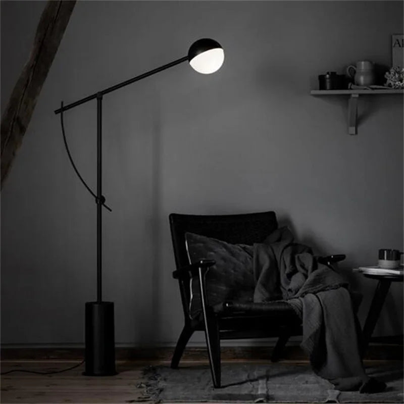 Afralia™ Nordic Vintage LED Floor Lamp in Black Marble Finish
