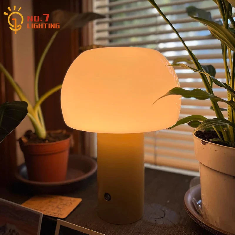 Afralia™ Atmosphere Mushroom Table Lamp Touch Dimming USB Charging Desk Light