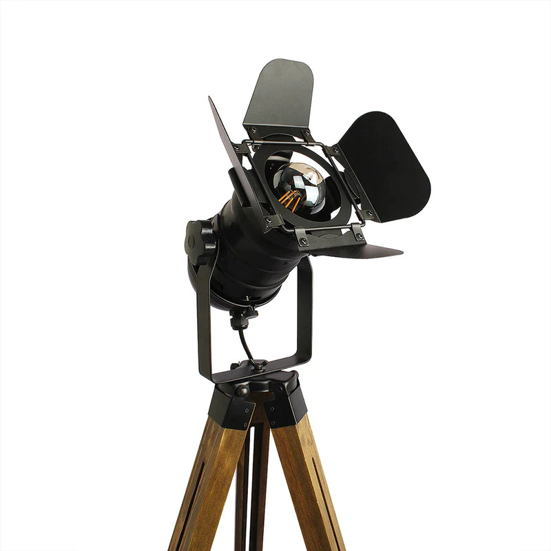 Afralia™ Tripod Wood Floor Lamp with Adjustable Height and Stylish Lampshade