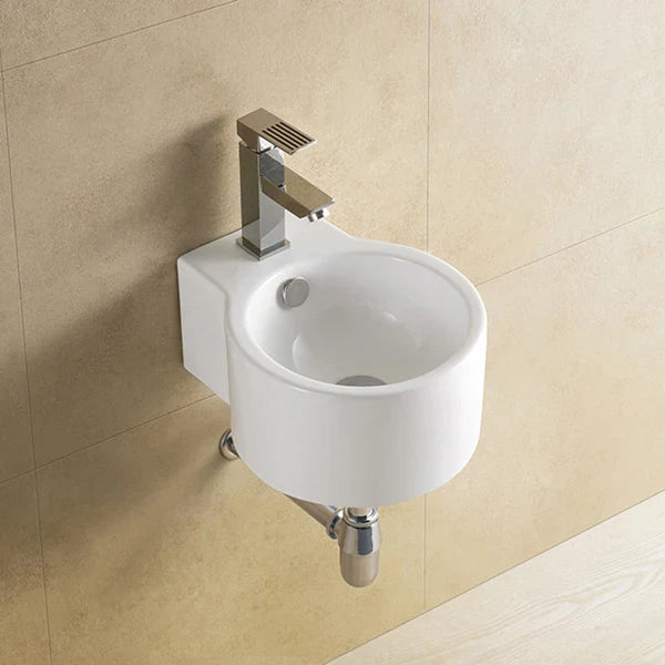 Afralia™ Nordic Ceramic Wall Hung Washbasin for Bathroom and Kitchen