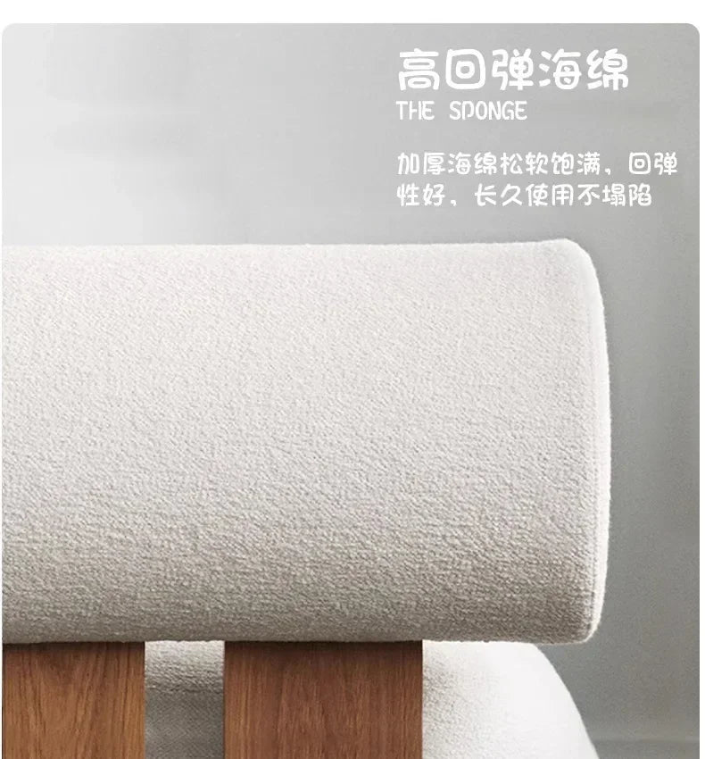 Afralia™ Nordic Solid Wood Sofa Chair Modern Light Luxury Cream Hippo Chair